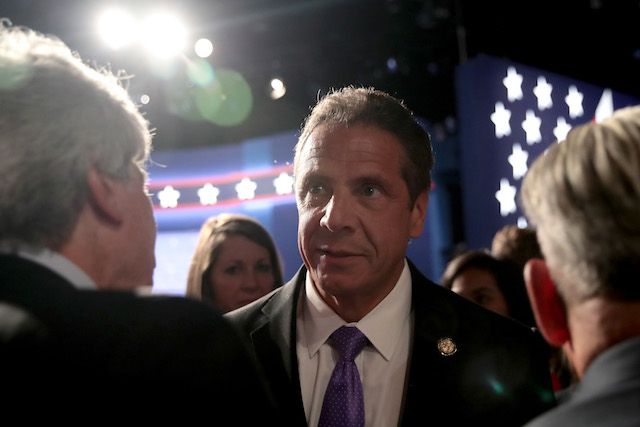 Cuomo at the first Presidential Debate at Hofstra University.